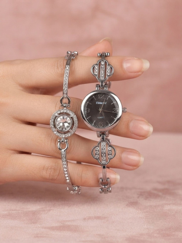 ست دستبند و ساعت زنانه برند TIME4U کد ۵