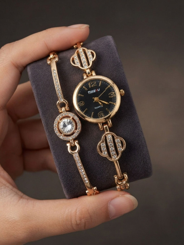 ست دستبند و ساعت زنانه برند TIME4U کد ۶
