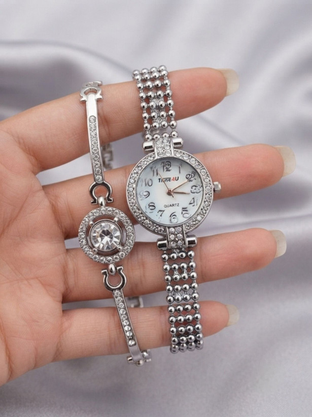 ست دستبند و ساعت زنانه برند TIME4U کد ۷