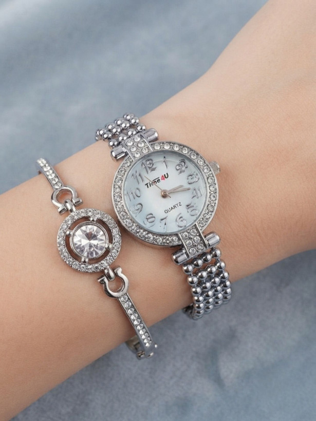 ست دستبند و ساعت زنانه برند TIME4U کد ۷