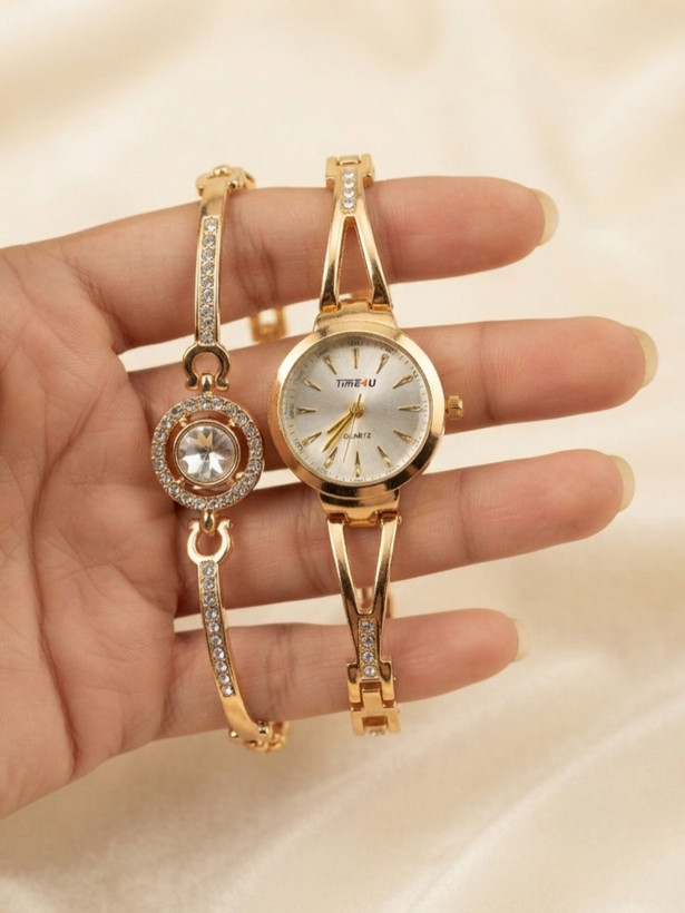 ست دستبند و ساعت زنانه برند TIME4U کد 2