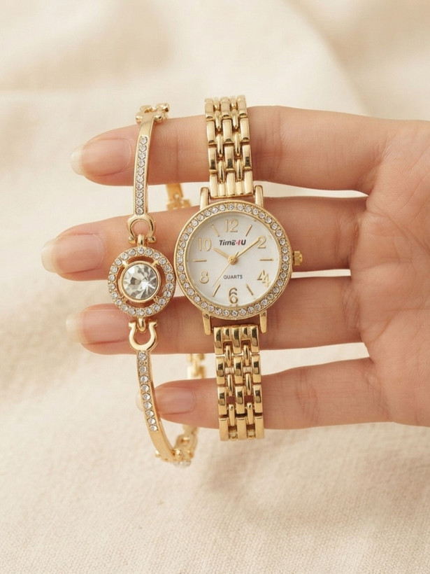 ست دستبند و ساعت زنانه برند TIME4U کد ۴