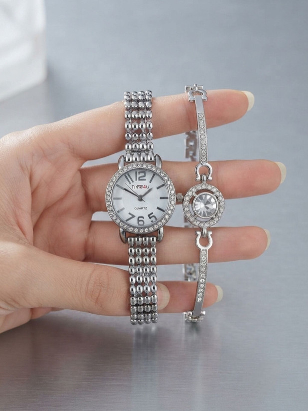 ست دستبند و ساعت زنانه برند TIME4U کد ۹
