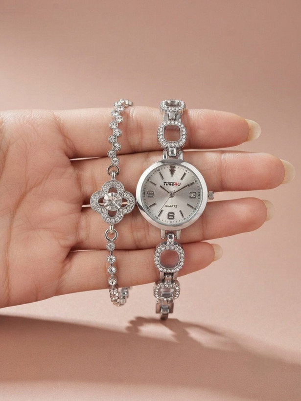 ست دستبند و ساعت زنانه برند TIME4U کد ۱۰