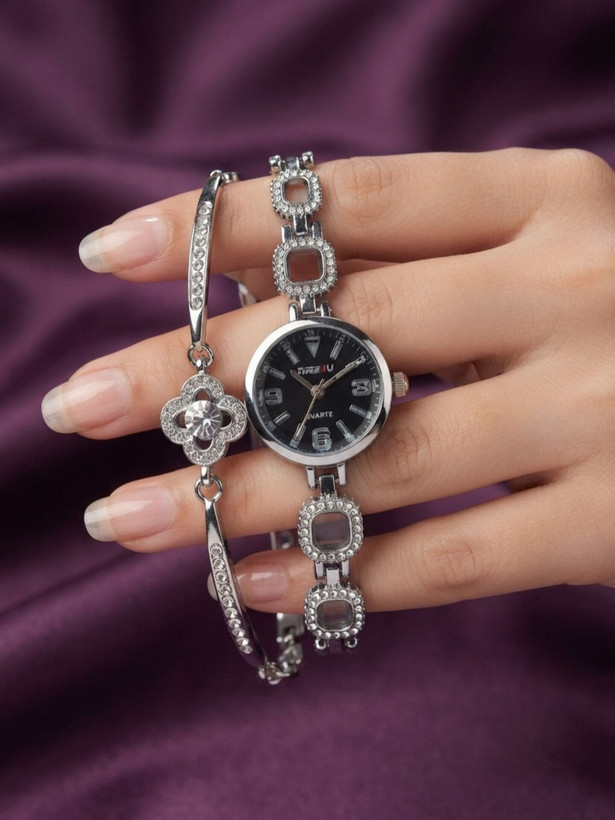 ست دستبند و ساعت زنانه برند TIME4U کد ۱۰
