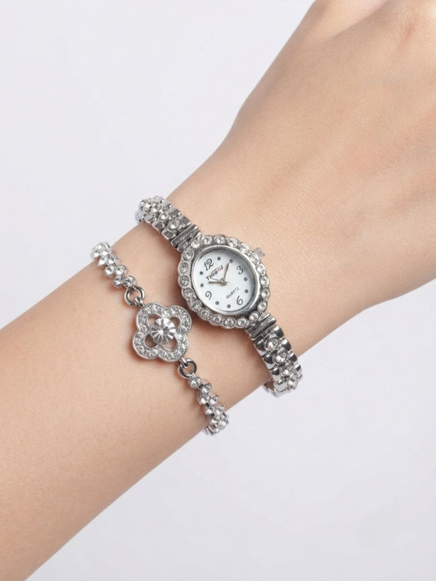 ست دستبند و ساعت زنانه برند TIME4U کد ۱۳