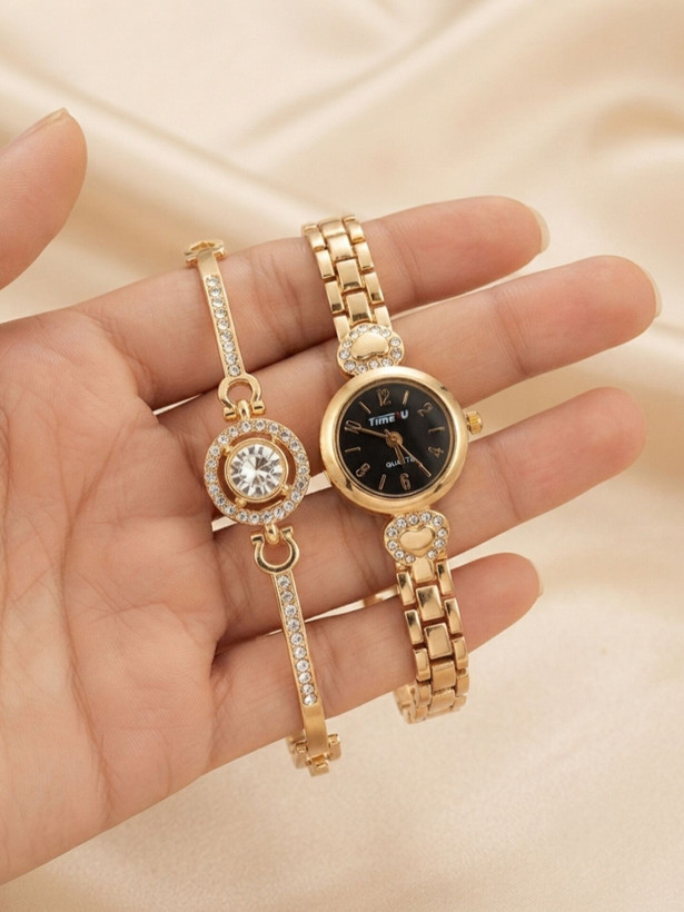 ست دستبند و ساعت زنانه برند TIME4U کد ۱۷