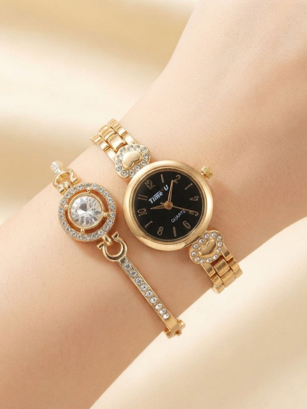 ست دستبند و ساعت زنانه برند TIME4U کد ۱۷