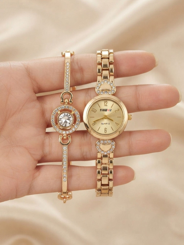 ست دستبند و ساعت زنانه برند TIME4U کد ۱۷