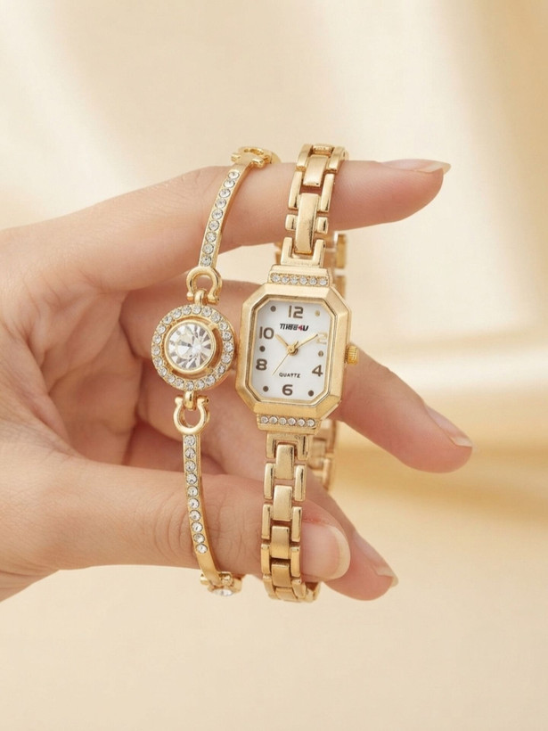 ست دستبند و ساعت زنانه برند TIME4U کد ۱۹