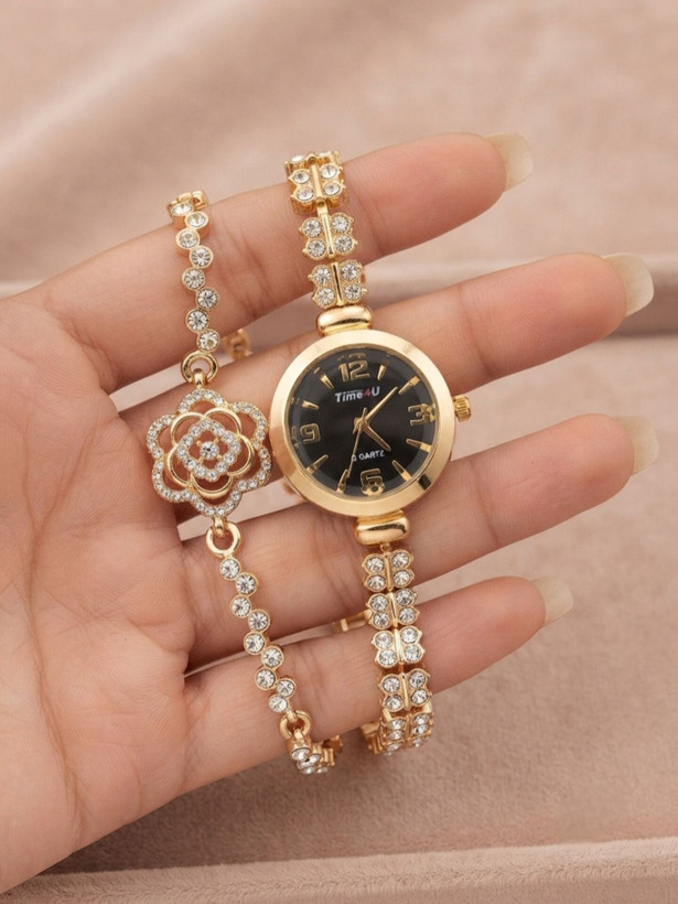 ست دستبند و ساعت زنانه برند TIME4U کد ۲۰
