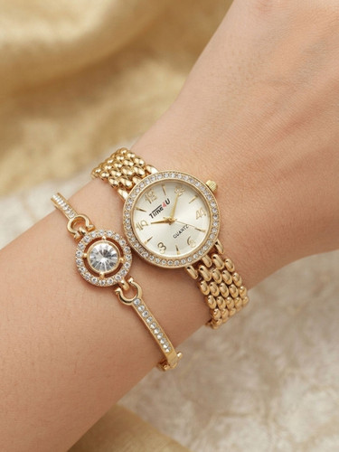 ست دستبند و ساعت زنانه برند TIME4U کد ۲۱