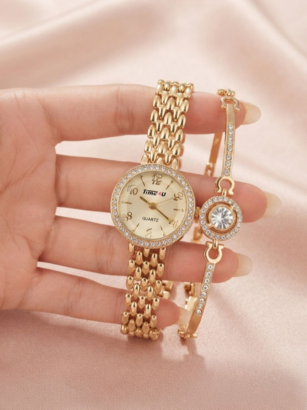 ست دستبند و ساعت زنانه برند TIME4U کد ۲۱